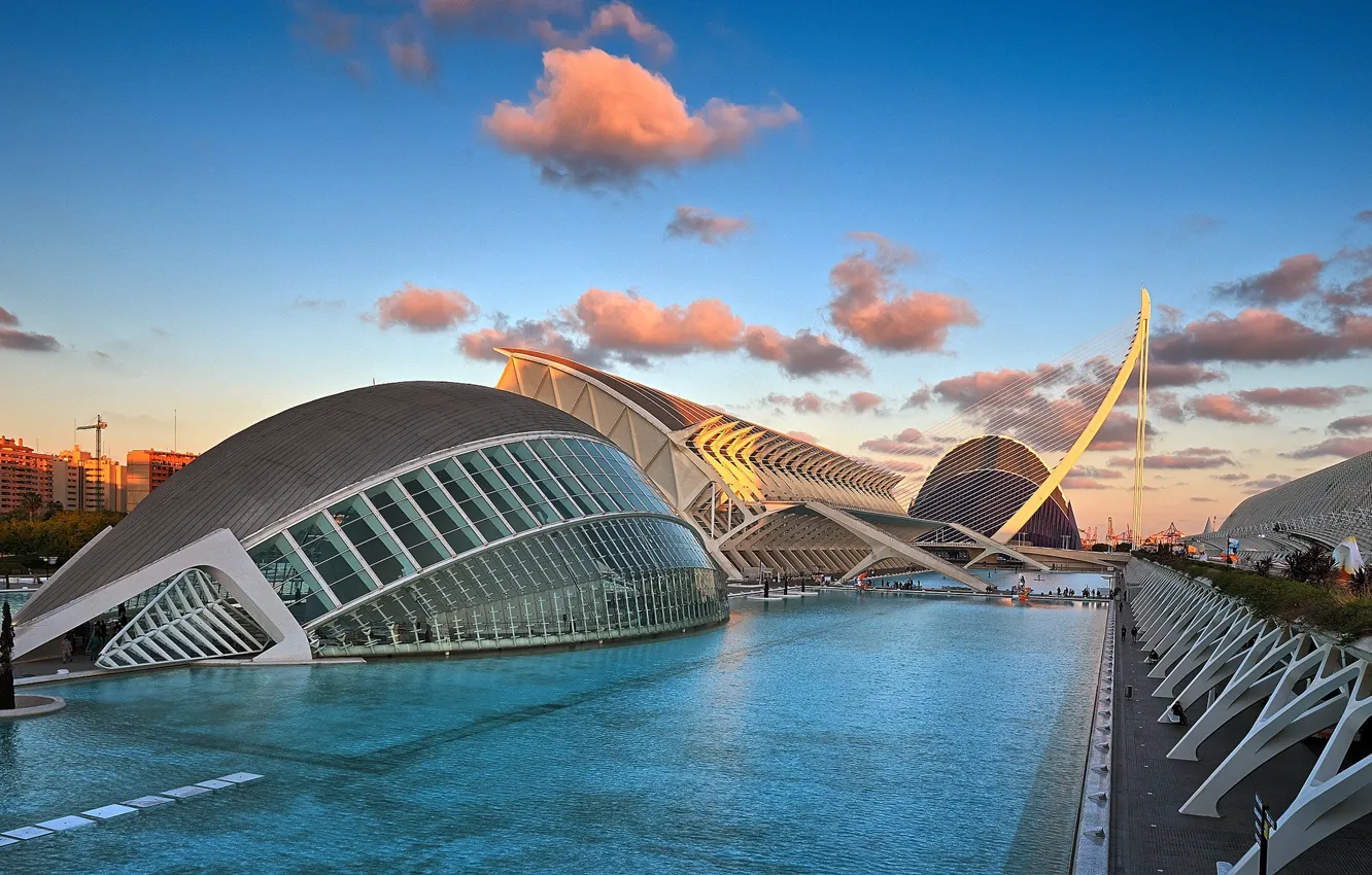 Photo wallpaper Spain, Valencia, the architectural complex, The city of arts and Sciences