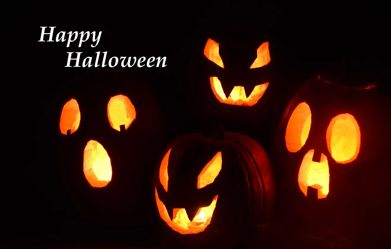 Photo wallpaper darkness, holiday, Halloween, pumpkin, Halloween