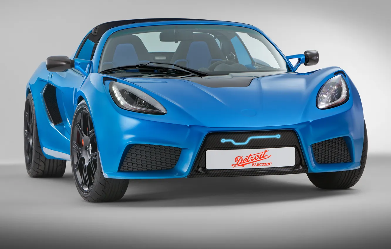 Photo wallpaper auto, blue, the front, Detroit Electric, SP:01