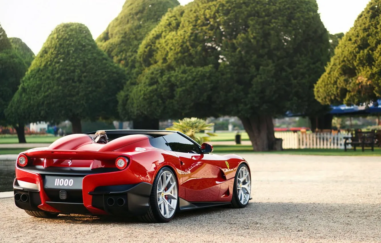Photo wallpaper red, stylish, reflection., Ferrari F12 TRS