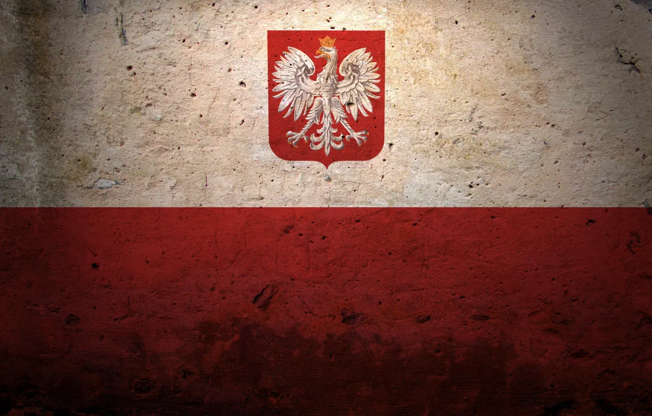 Photo wallpaper flag, coat of arms, Poland