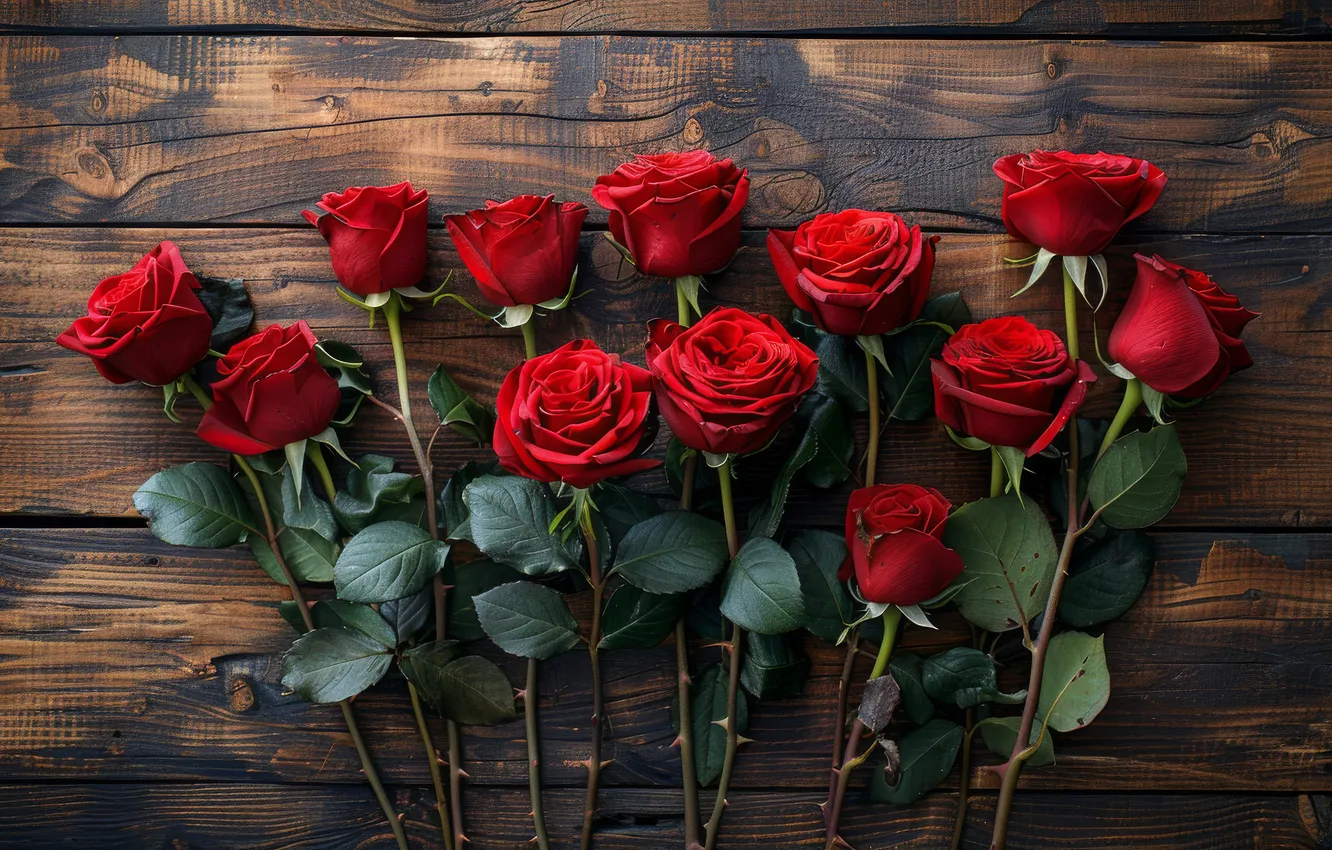Photo wallpaper flowers, red, the dark background, birthday, holiday, Board, roses, bouquet