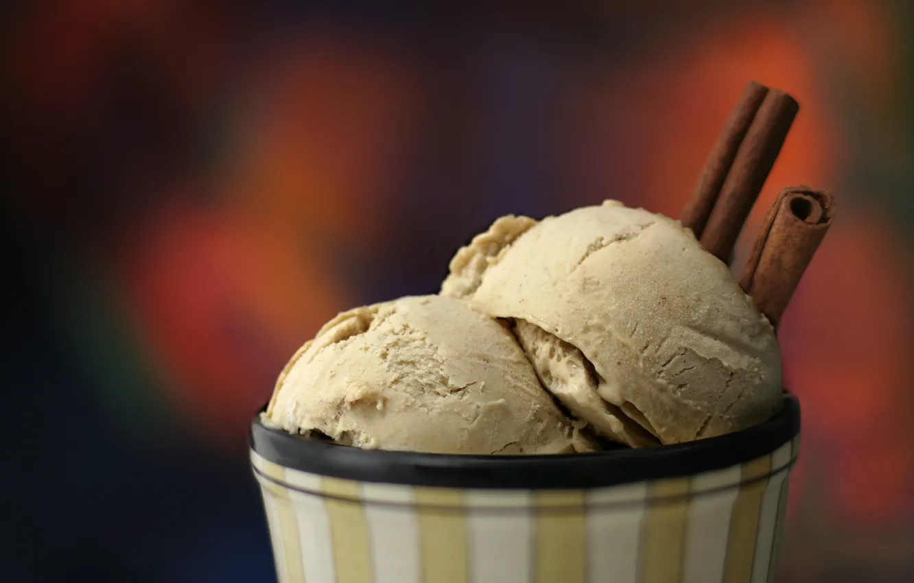 Photo wallpaper food, ice cream, cinnamon