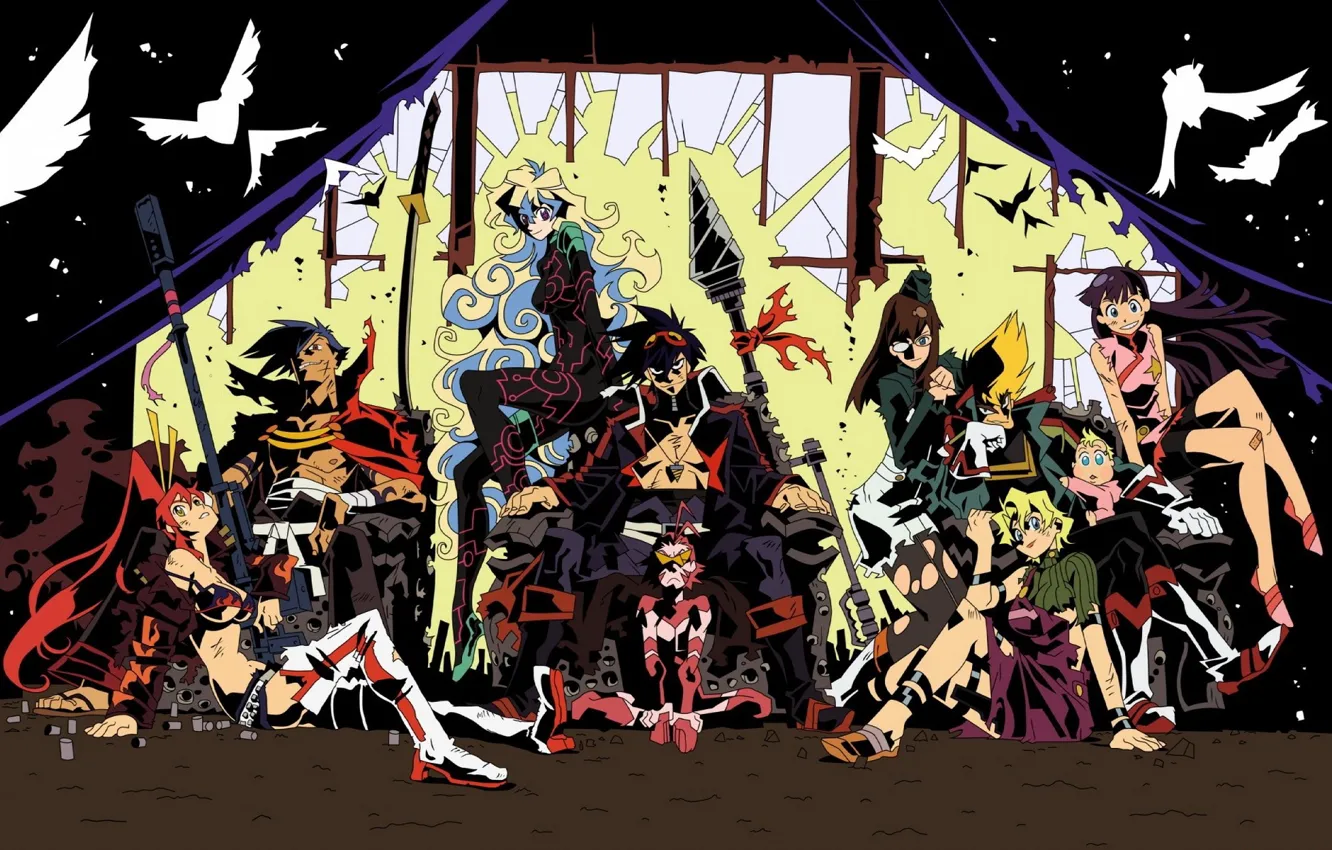 Photo wallpaper anime, art, characters, Distributed By Mattel And Nintendo Violence Gurren-Lagann