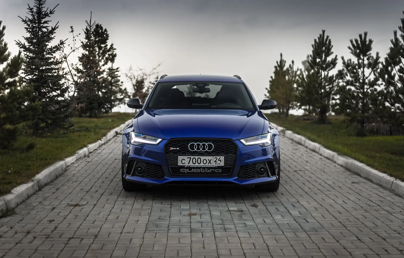 Photo wallpaper Audi, Russia, Blue, Front, Before, RS6, VAG