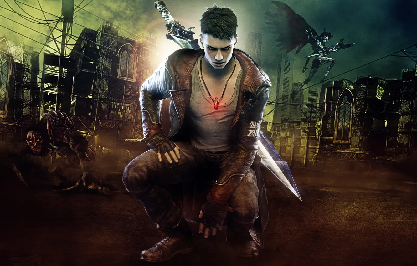 Photo wallpaper Dante, DMC, background, Capcom, Devil May Cry, demons, Video Game, Demons Scum