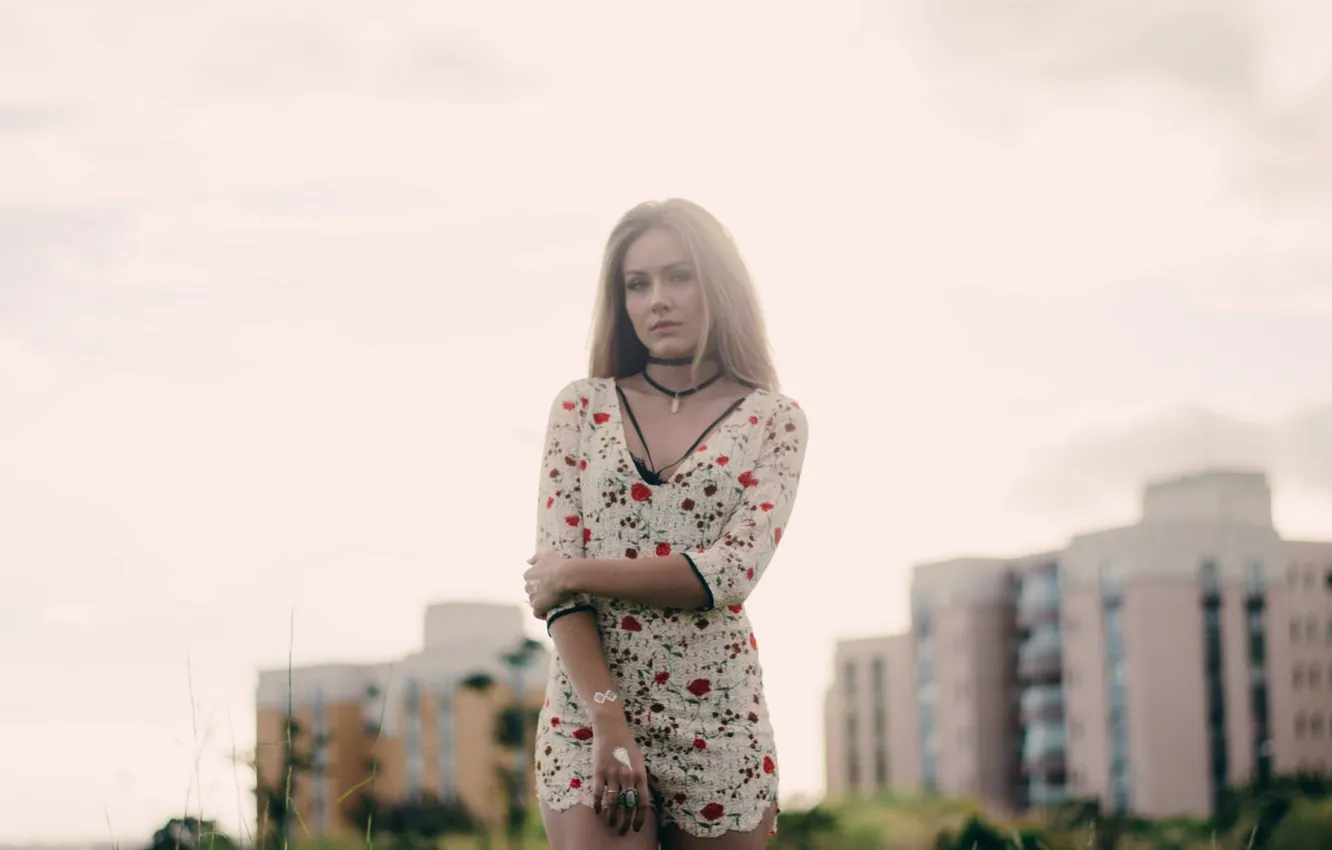 Photo wallpaper summer, look, girl, face, figure, legs