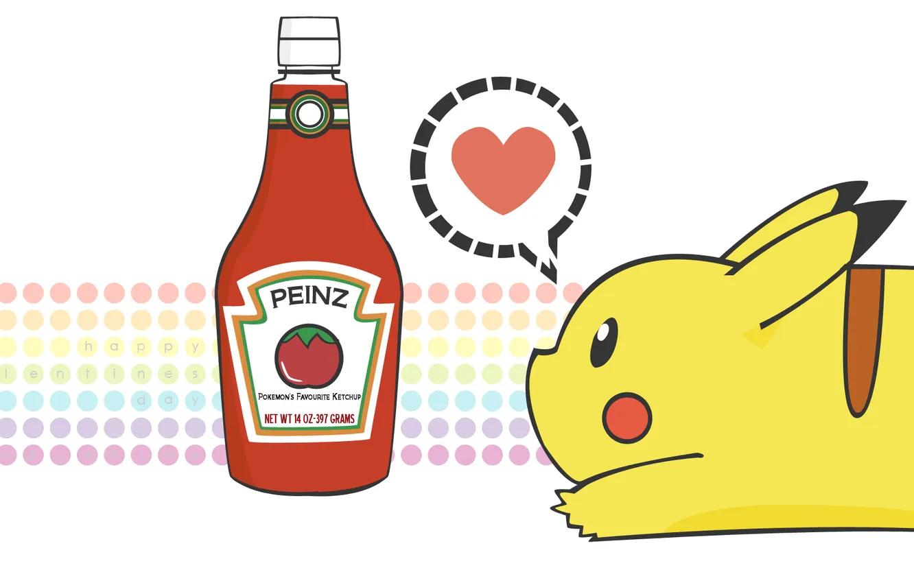 Photo wallpaper Pikachu, ketchup, pokemon, pokemon, Pikachu