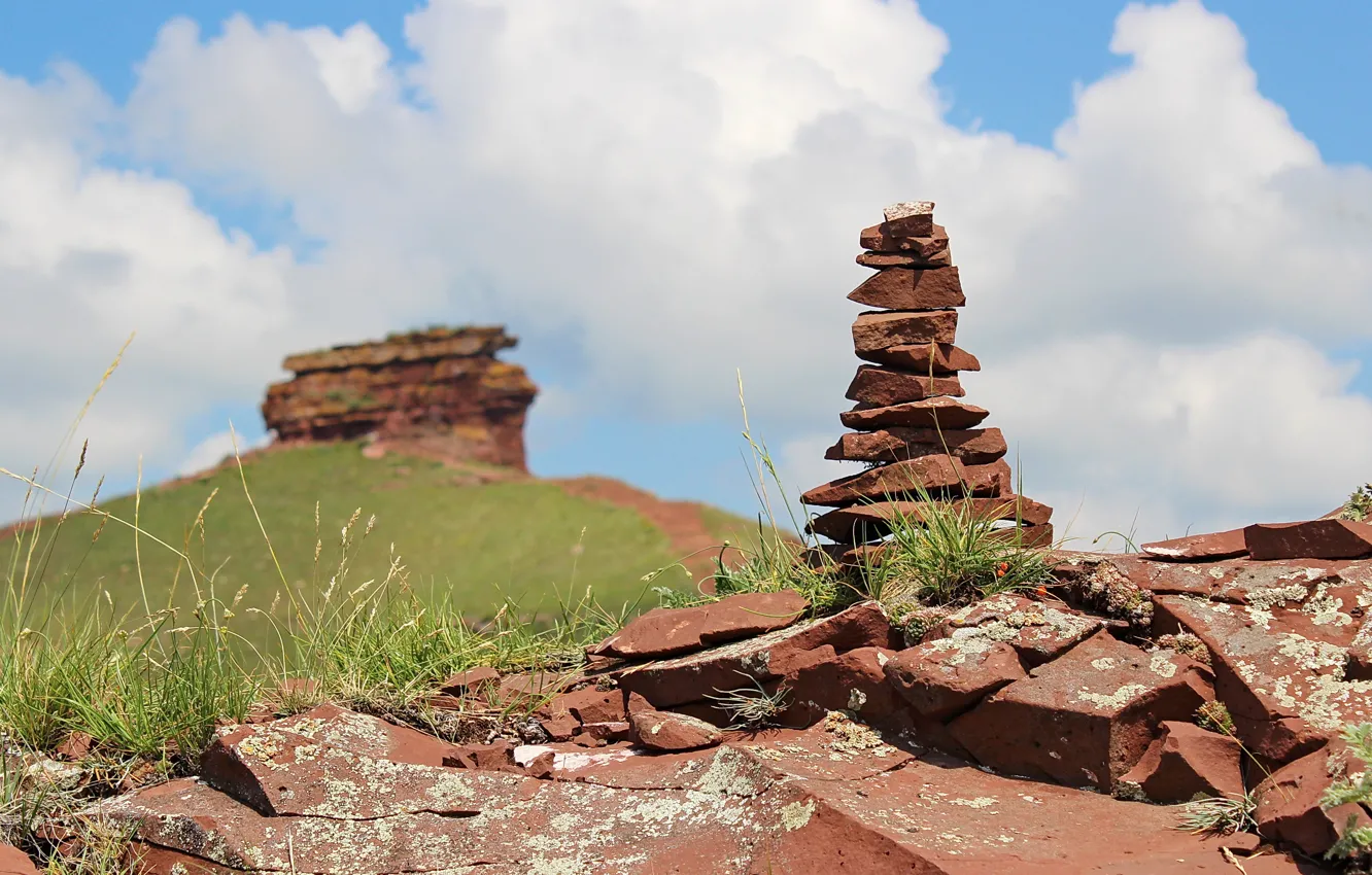 Photo wallpaper stones, chest, Khakassia