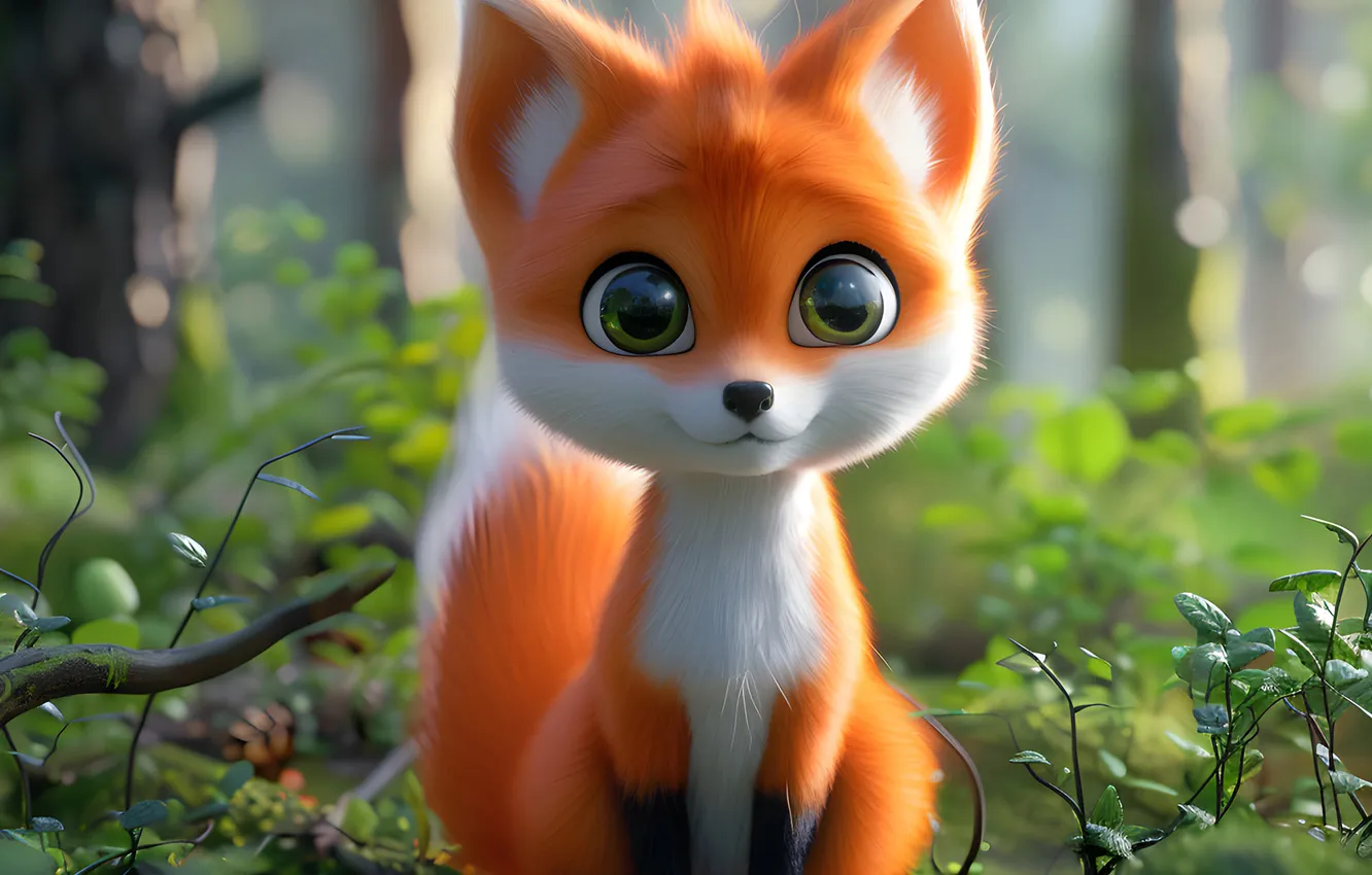 Photo wallpaper greens, forest, look, leaves, trees, branches, nature, glade