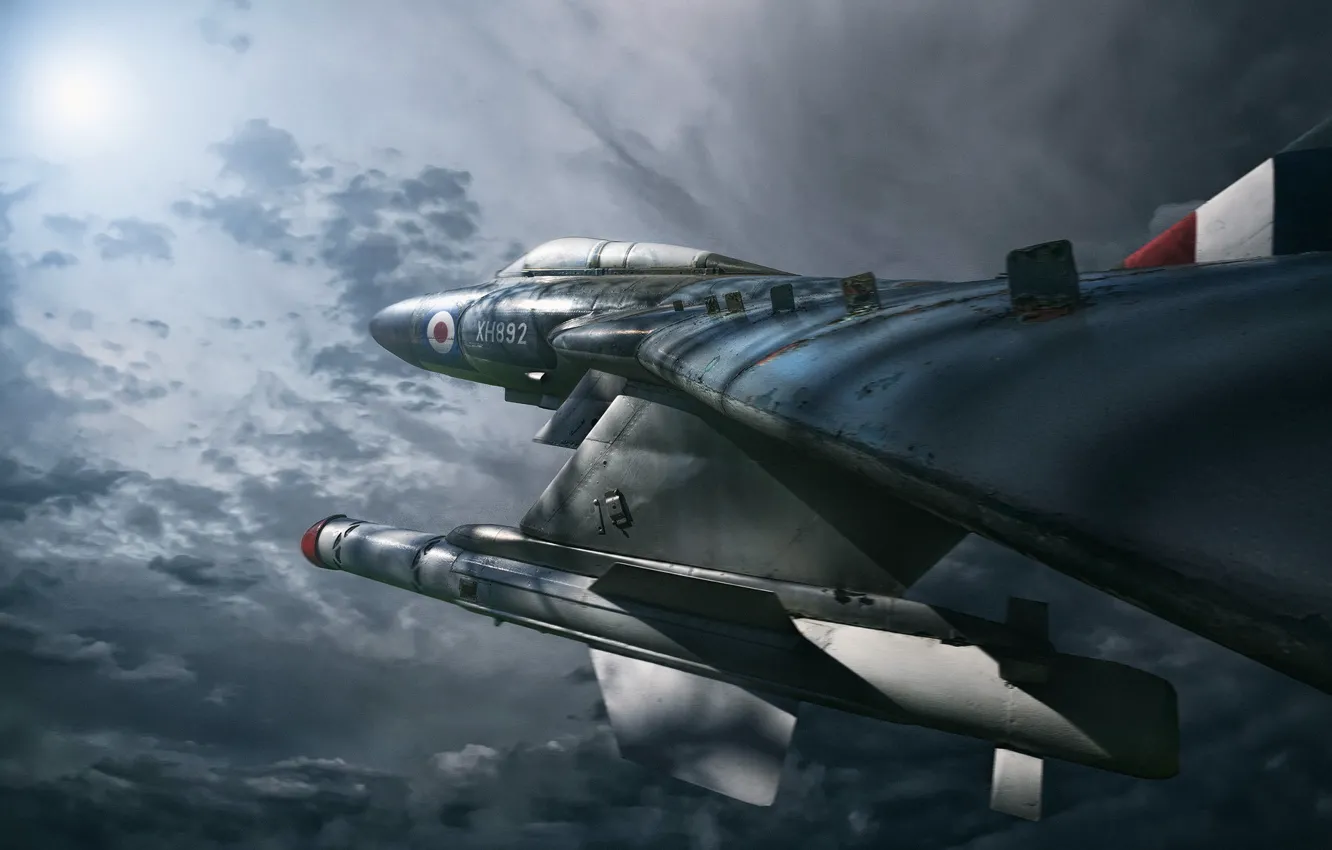 Photo wallpaper Photoshop, composite, Night Hunter, Gloster Javelin FAW.9R