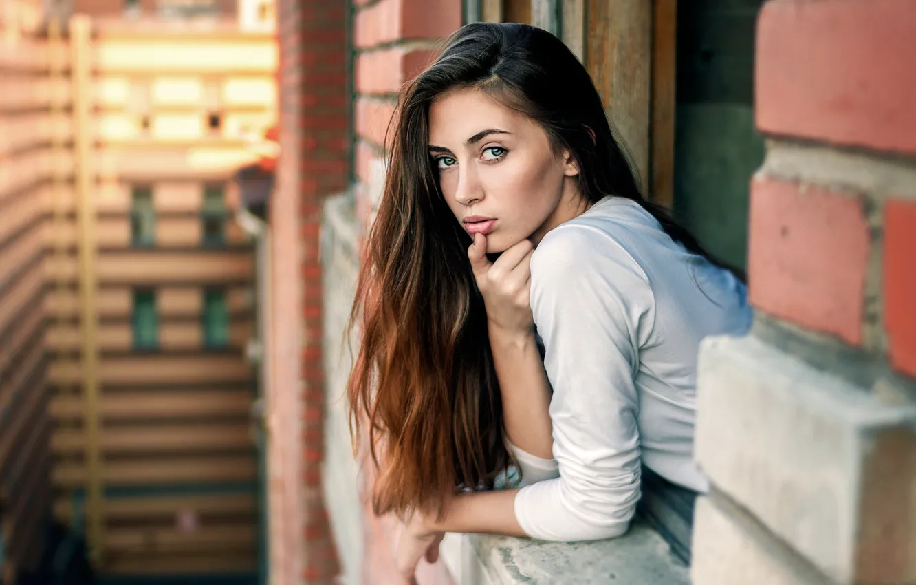 Photo wallpaper windows, model, look, pose