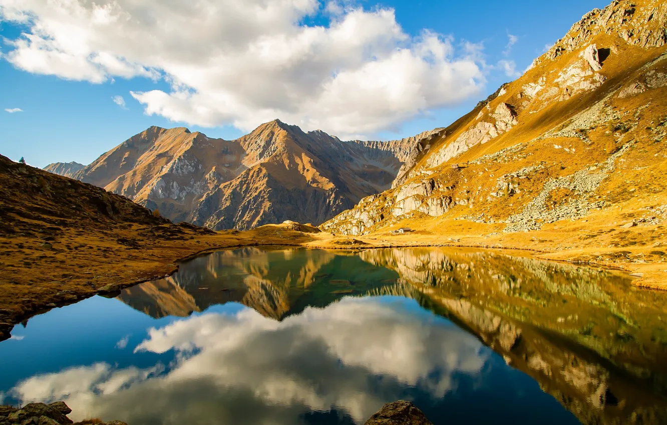 Photo wallpaper mountains, lake, Italy, lake Bos