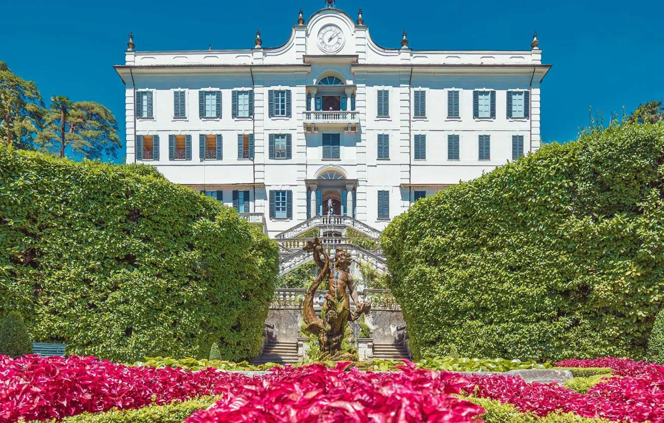 Photo wallpaper flowers, Villa, Italy, Como, Villa Carlotta