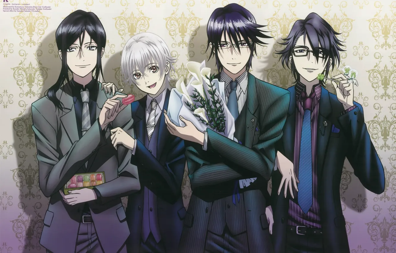 Photo wallpaper K Project, Munakata Thigh, Fushimi Saruhiko, Yatogami Kuroh, Yashiro Christ