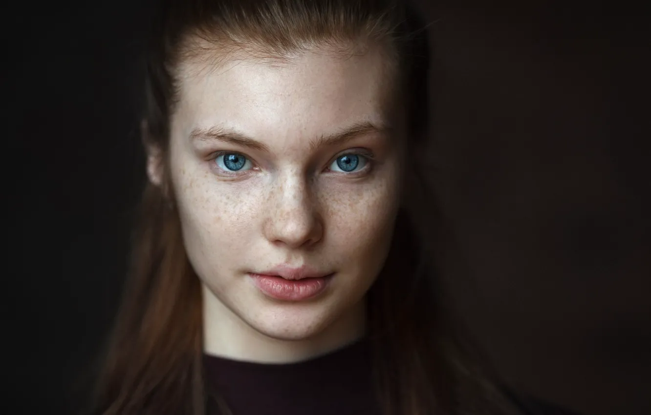Photo wallpaper portrait, freckles, No One Nicholas, Dasha Milko