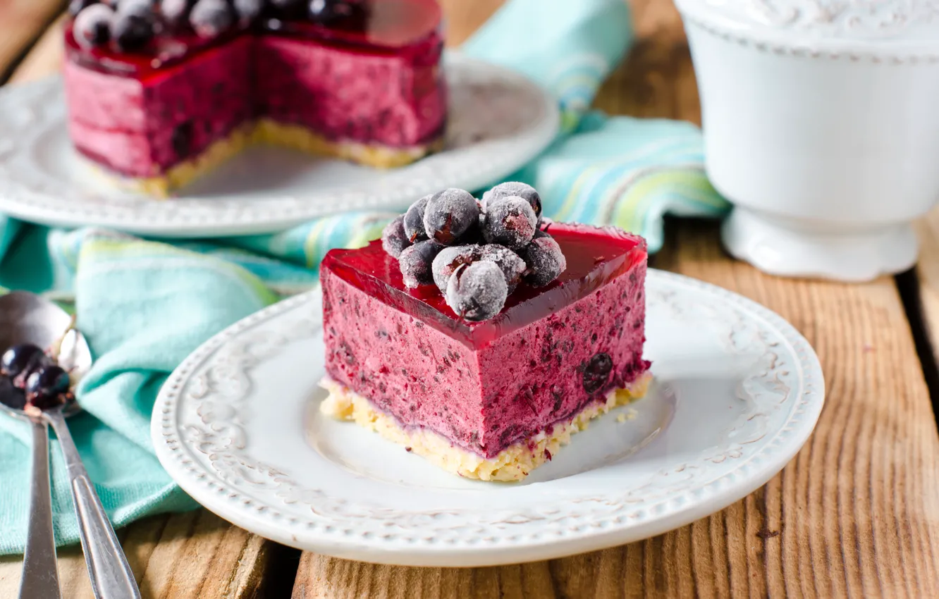 Photo wallpaper berries, cake, dessert, jelly