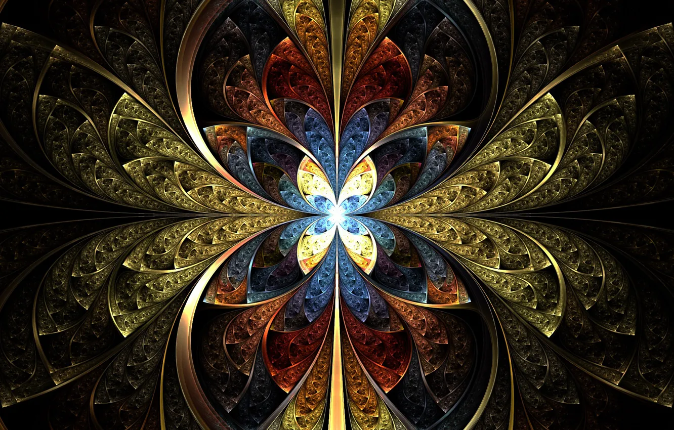 Photo wallpaper pattern, the volume, symmetry