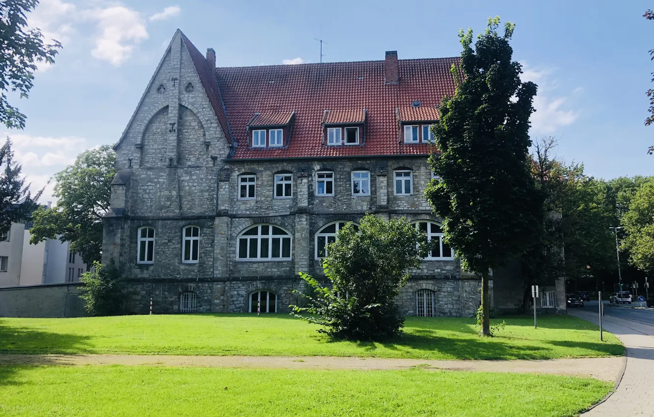 Photo wallpaper roof, summer, grass, green, lawn, building, home, window