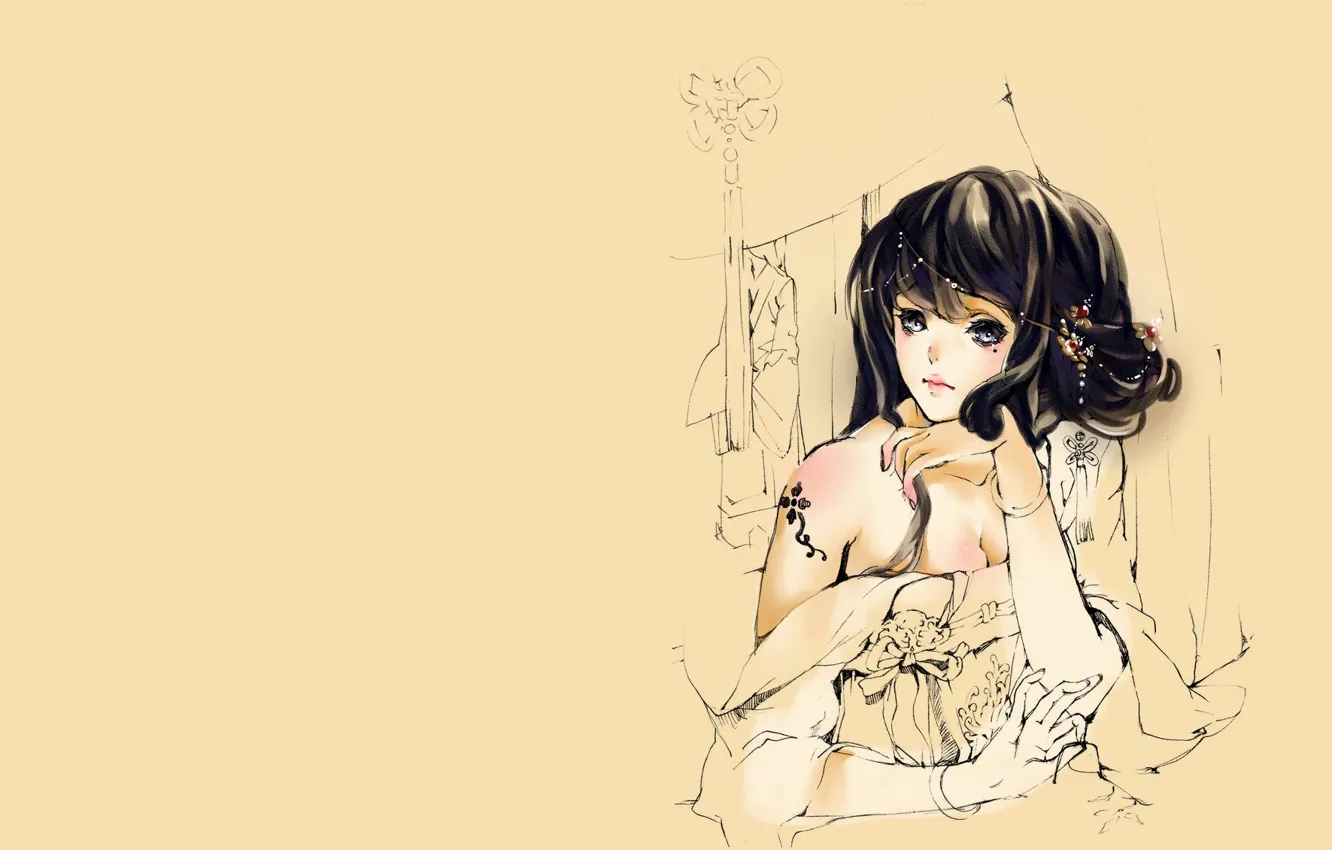 Photo wallpaper girl, anime, art