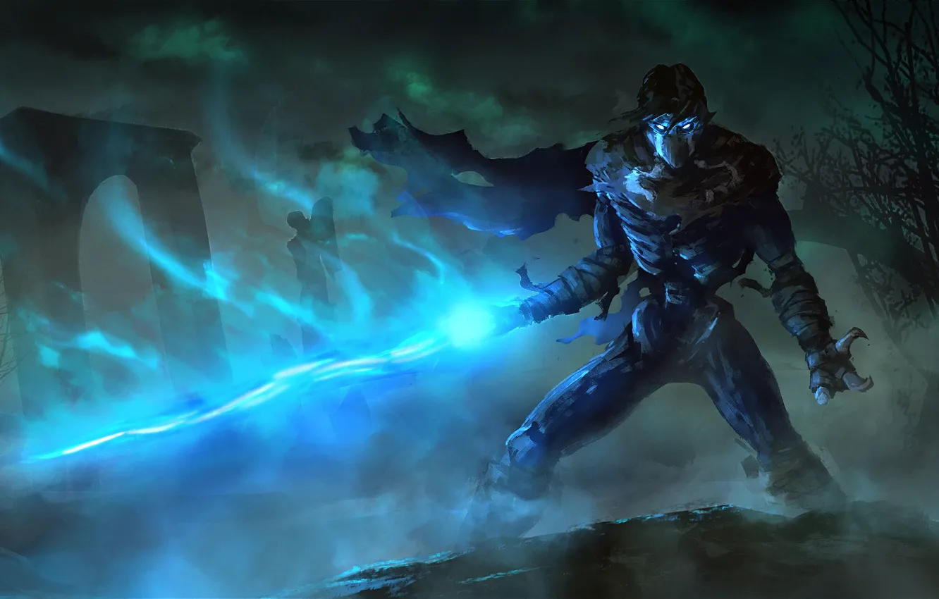 Photo wallpaper fog, magic, art, claws, cloak, Raziel, Legacy of Kain