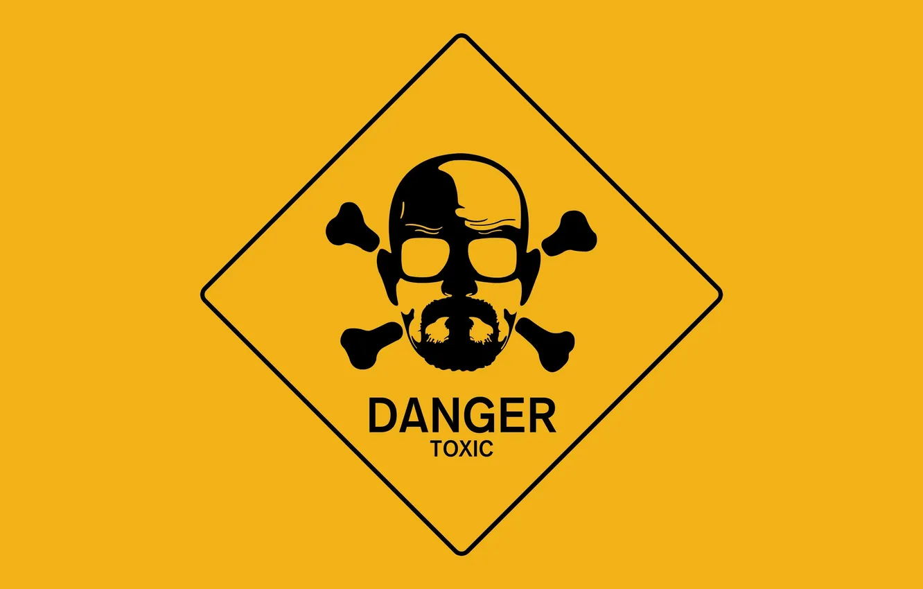 Photo wallpaper sign, minimalism, toxic, Breaking Bad, breaking bad, danger, Bryan Cranston, Walter White