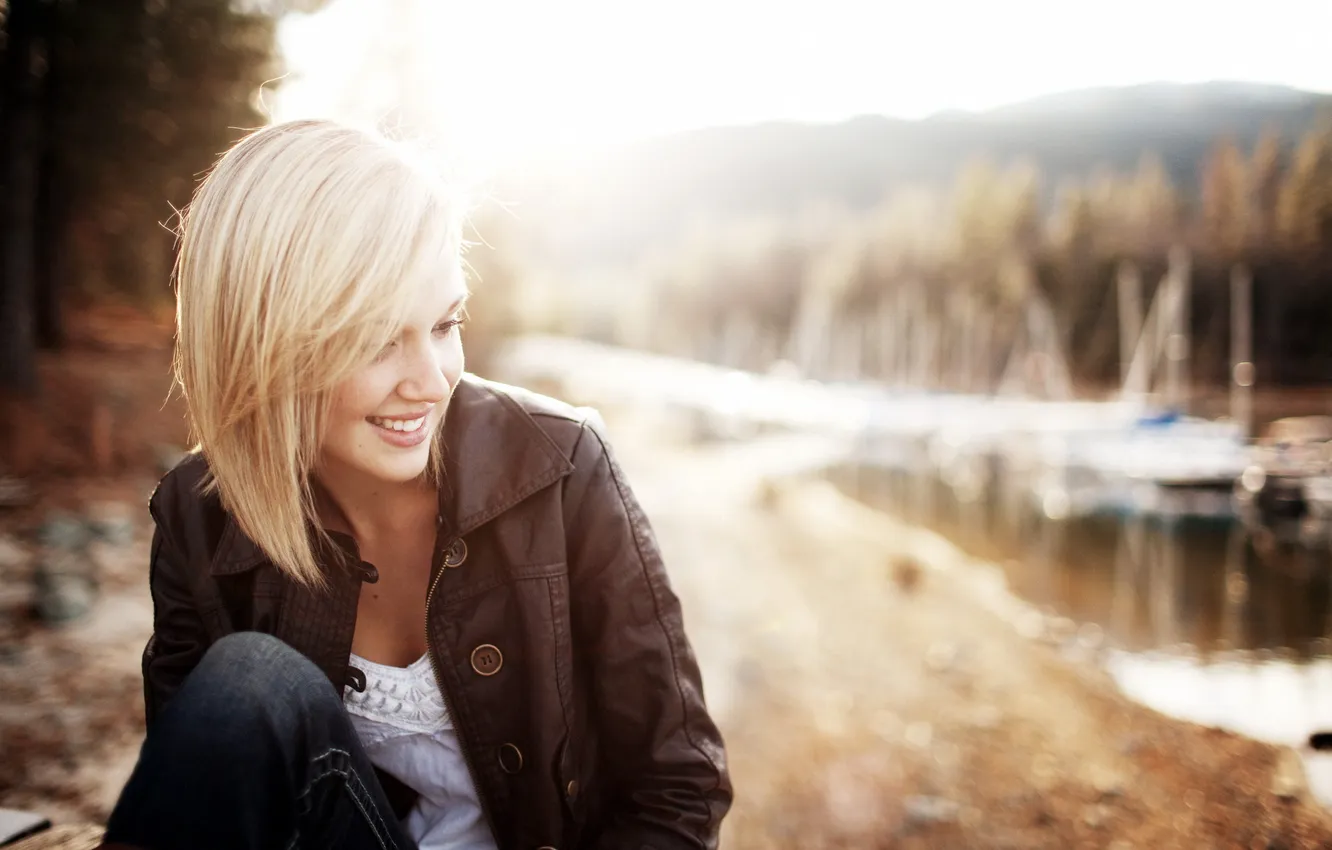 Photo wallpaper girl, smile, mood