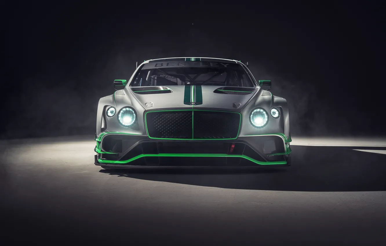 Photo wallpaper Bentley, Continental, racing car, front view, GT3, 2018