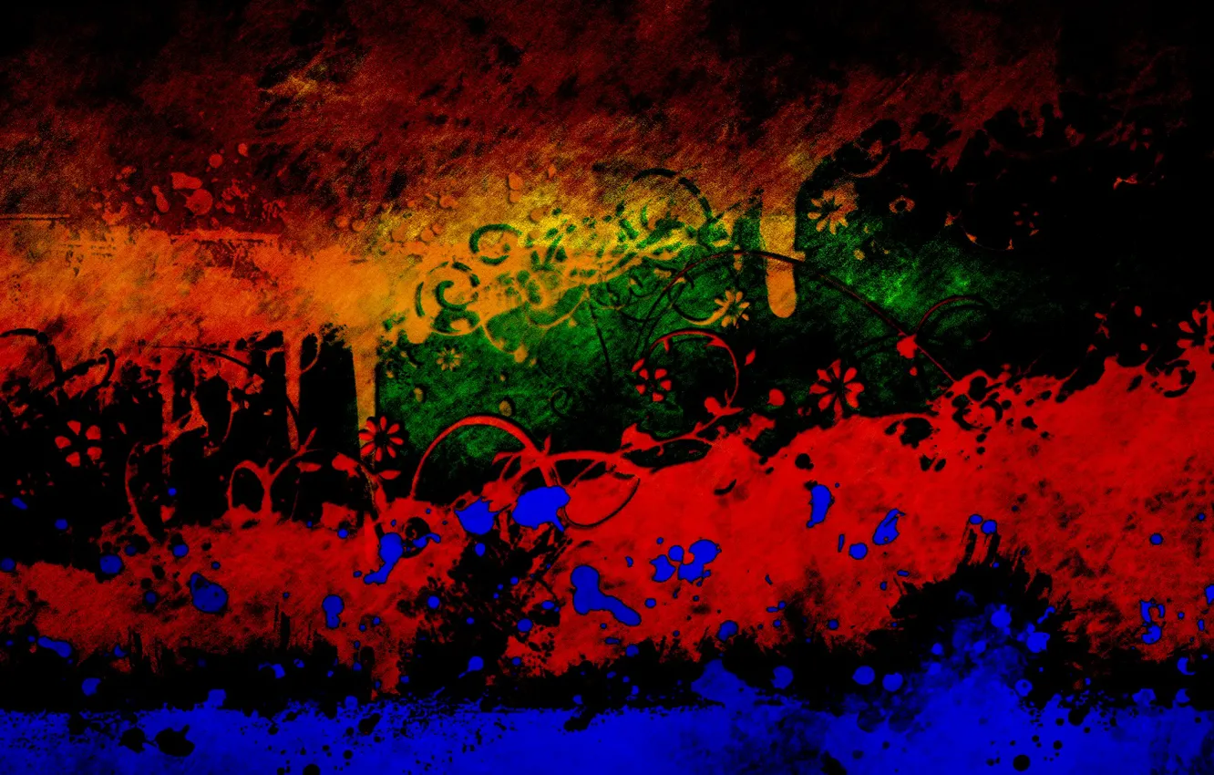 Photo wallpaper flowers, color, burn