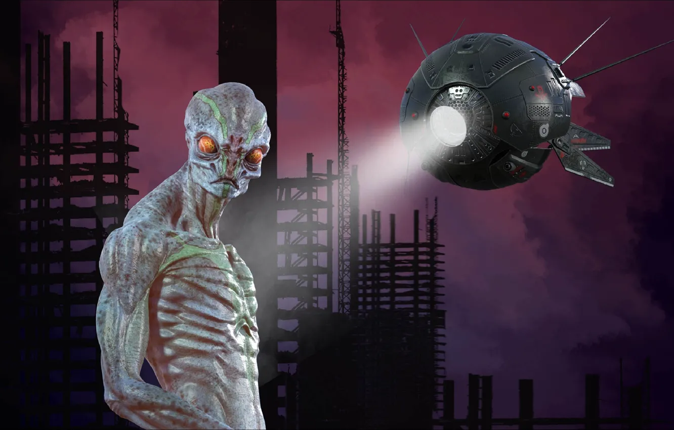 Photo wallpaper art, alien, fantasy, fantasy, hi, alien, art, hello