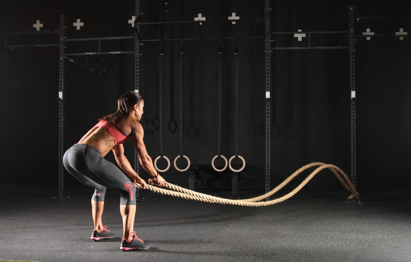 Photo wallpaper fitness, gym, rope