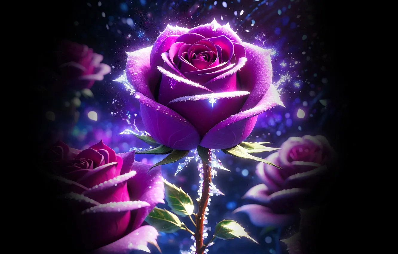 Photo wallpaper rose, flower, art