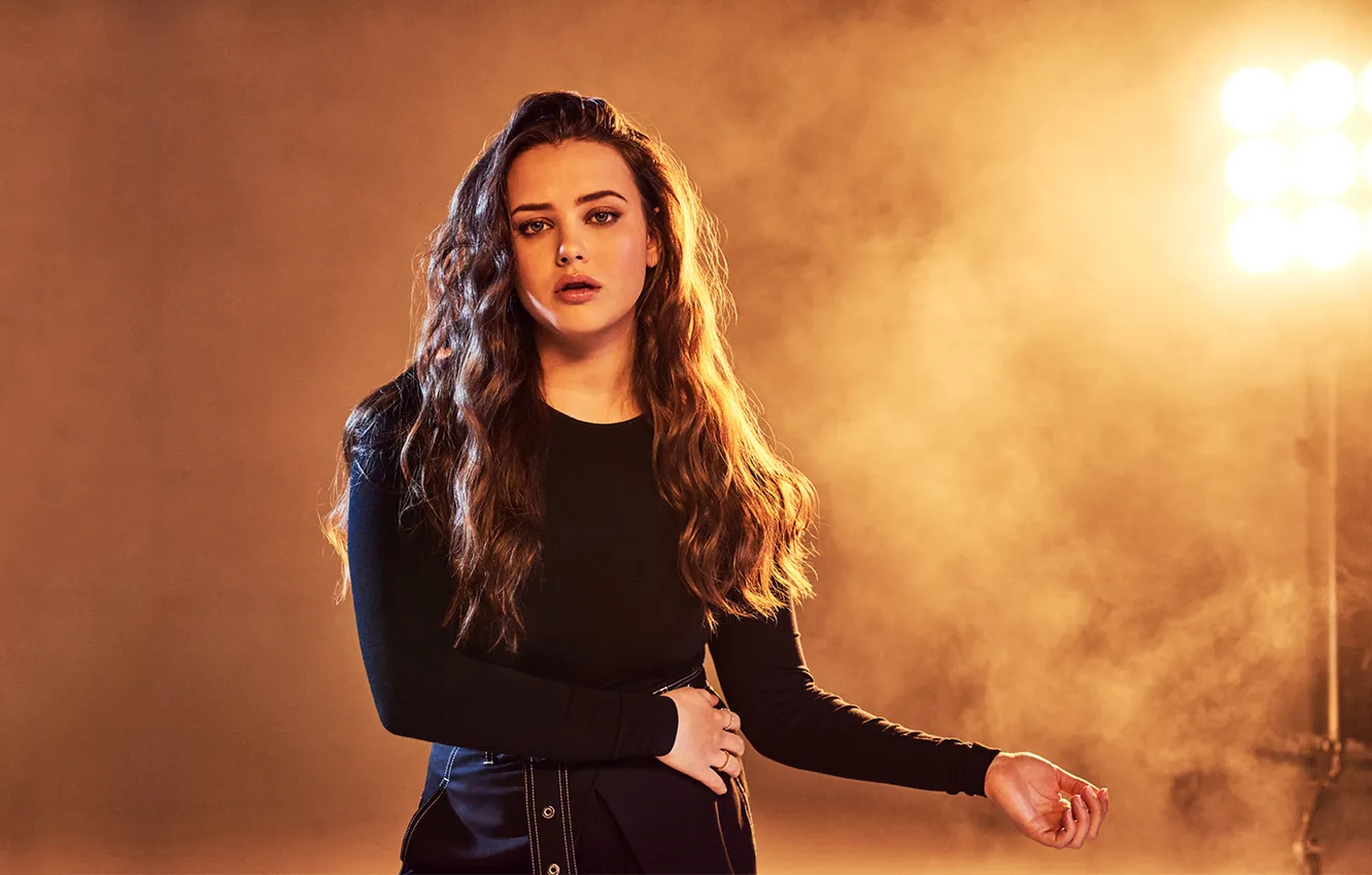 Photo wallpaper pose, smoke, portrait, actress, hairstyle, brown hair, spotlight, Studio