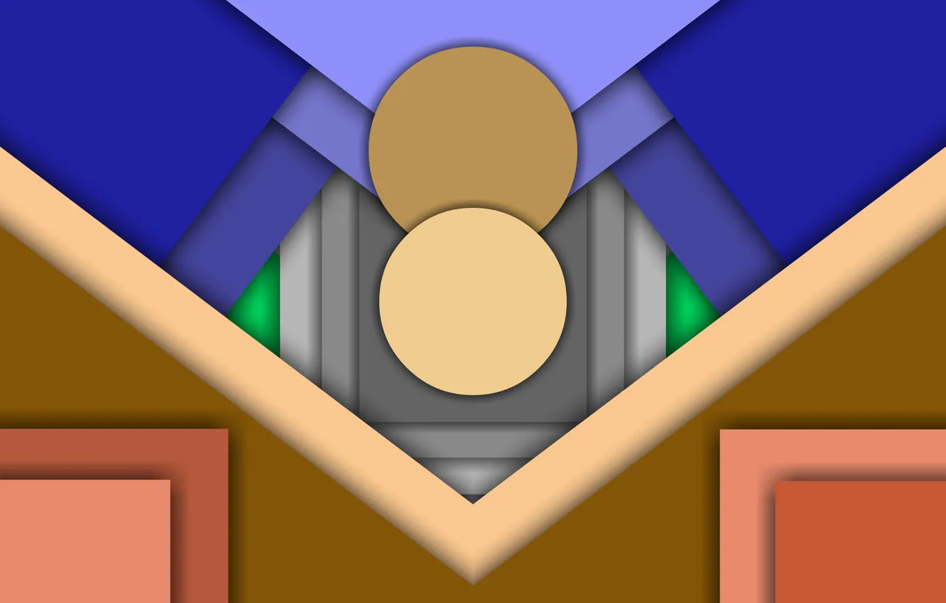 Photo wallpaper circles, color, squares, layer