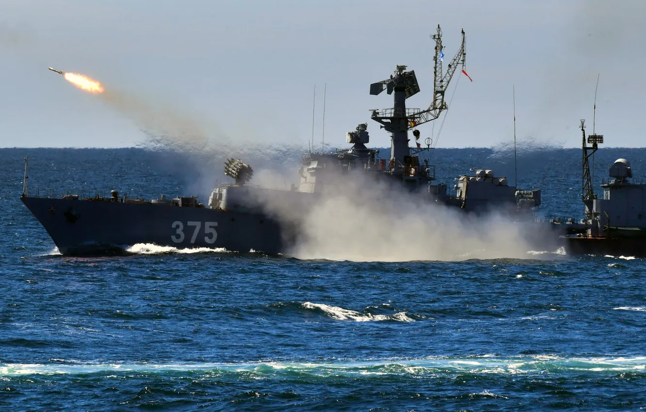 Photo wallpaper albatrosses, bombing, MPK, project 1124m, RBU-6000