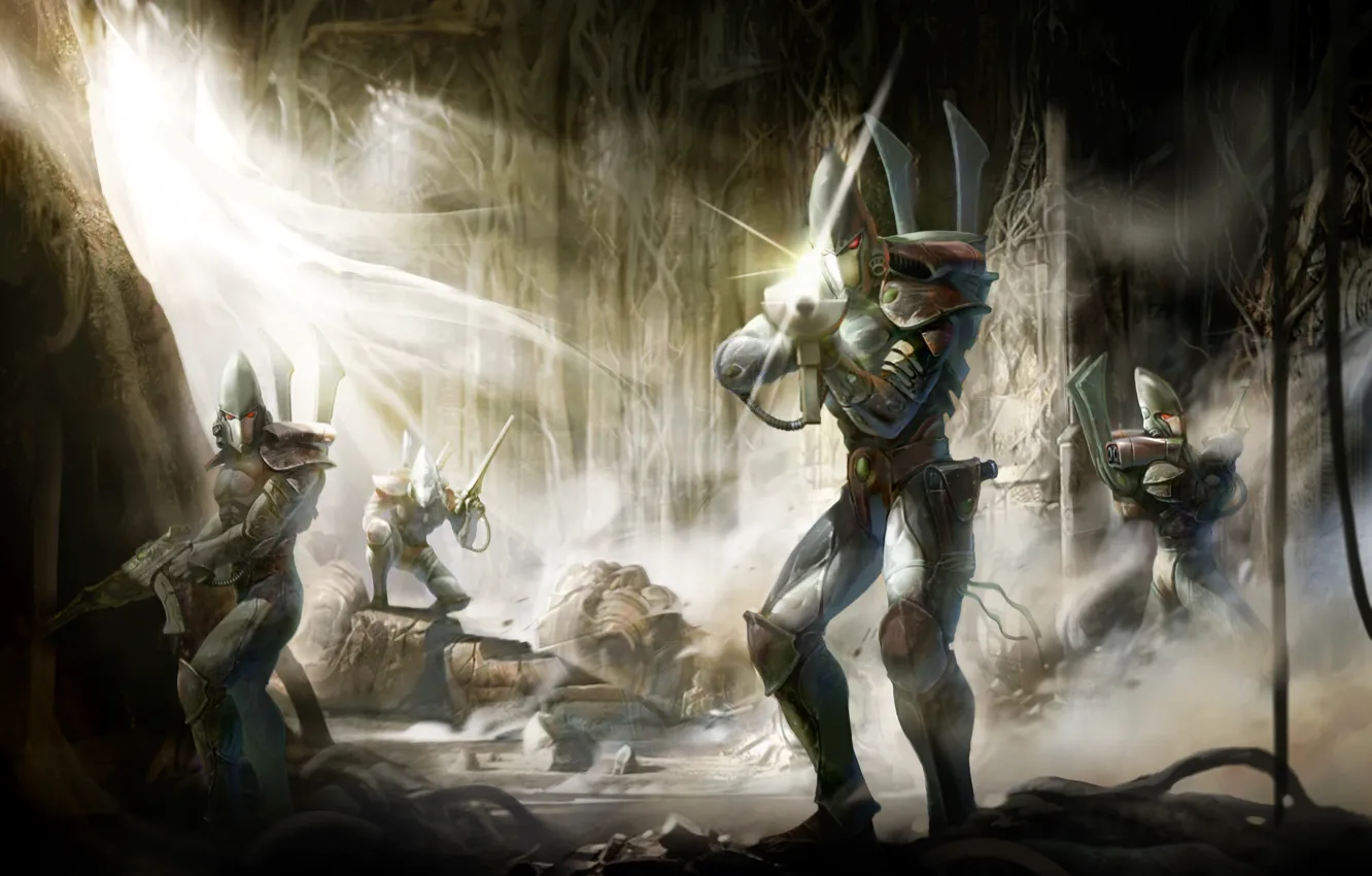 Photo wallpaper concept, captain, wall, warhammer, squad, Eldar, guardians, eldar