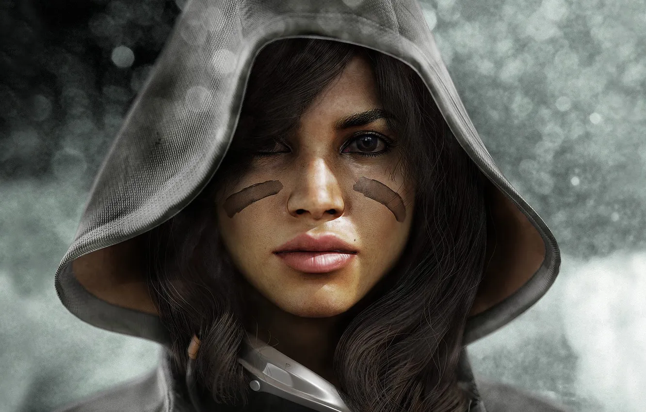 Photo wallpaper girl, hair, hood, Killzone 3