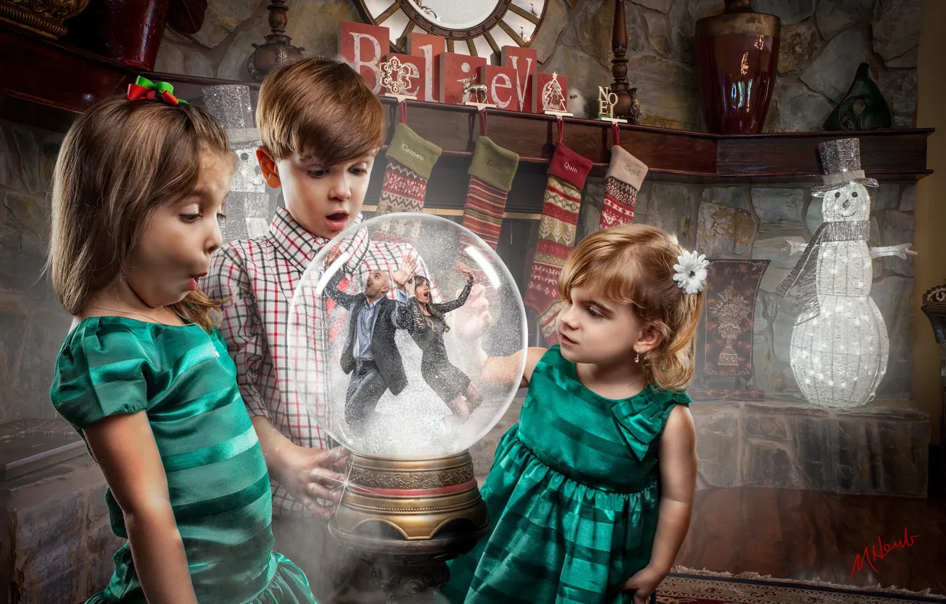 Photo wallpaper children, the situation, parents