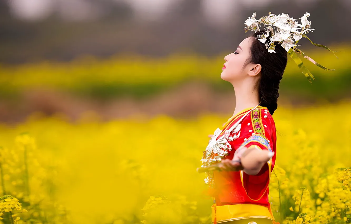 Photo wallpaper girl, style, Asian