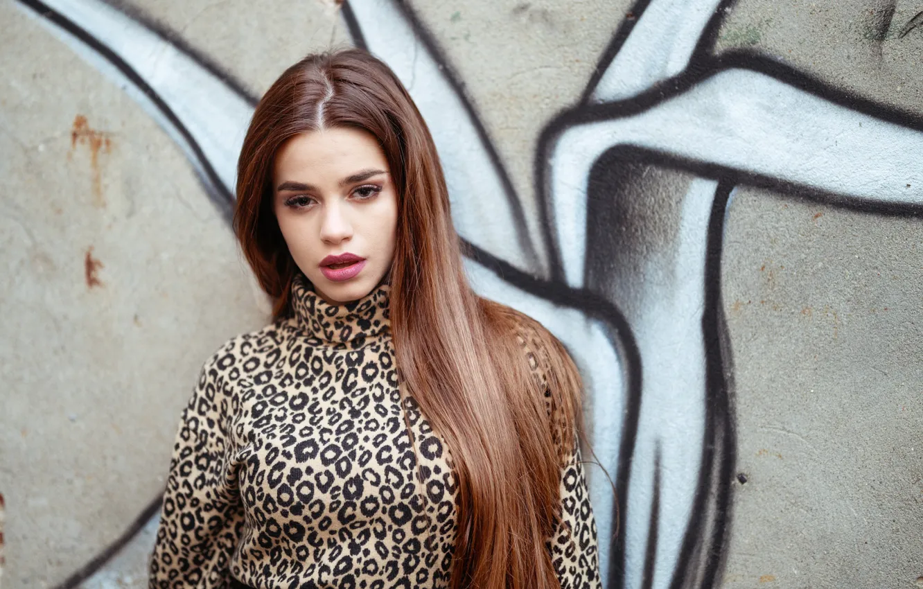 Photo wallpaper look, girl, wall, hair, beauty, Marco Squassina, Georgiana