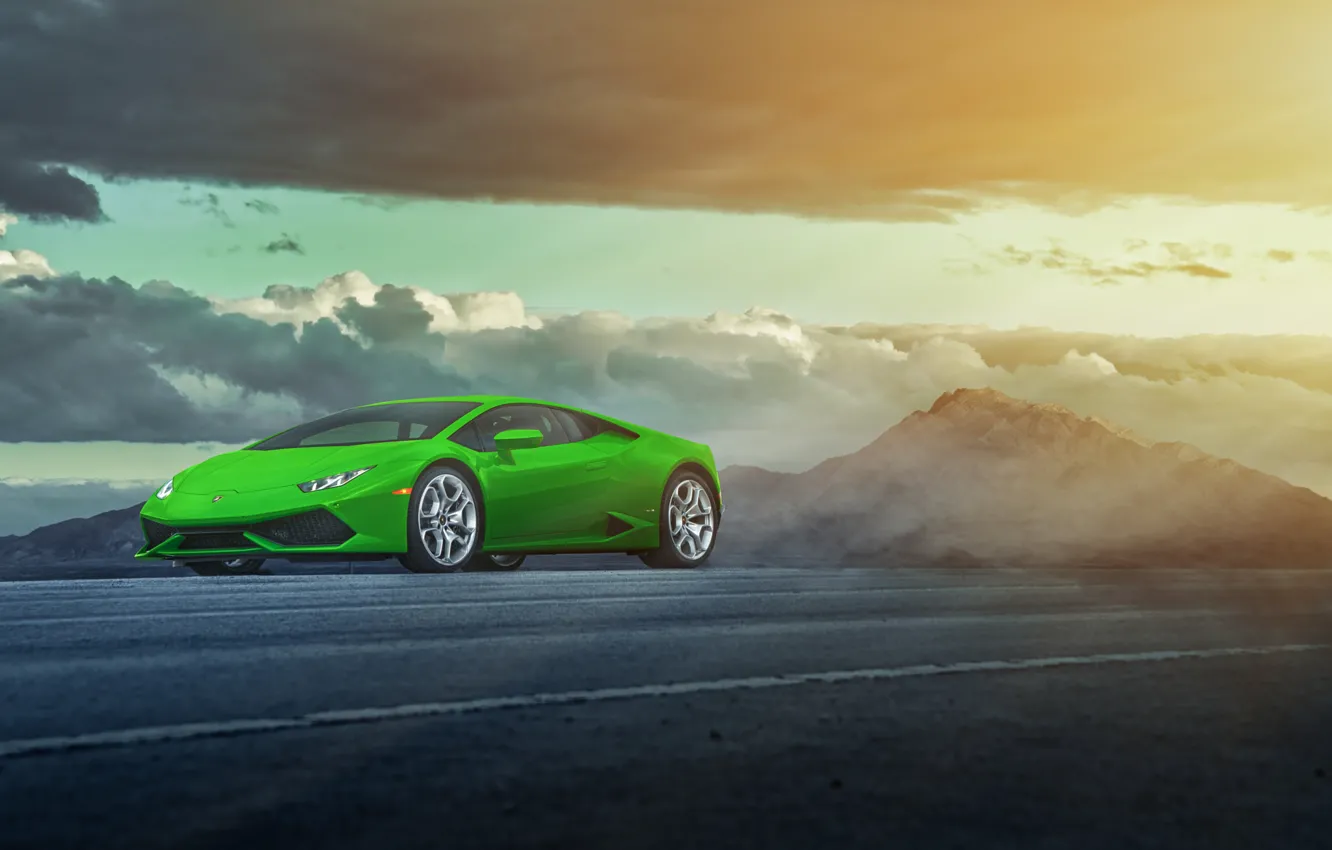 Photo wallpaper green, Lamborghini, LP 610-4, Huracan, LB724