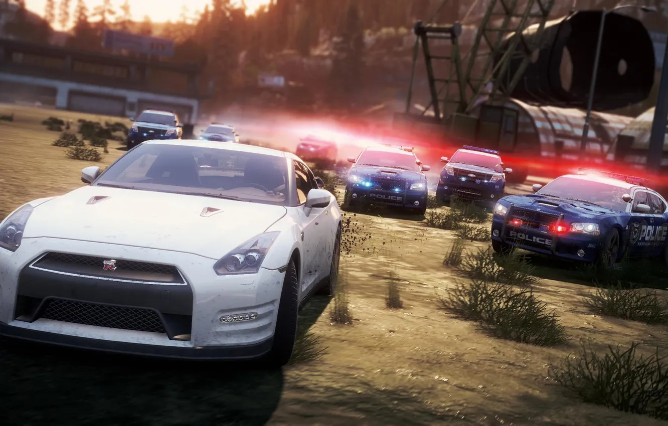 Photo wallpaper race, police, chase, need for speed most wanted 2, Nissan R35 GTR