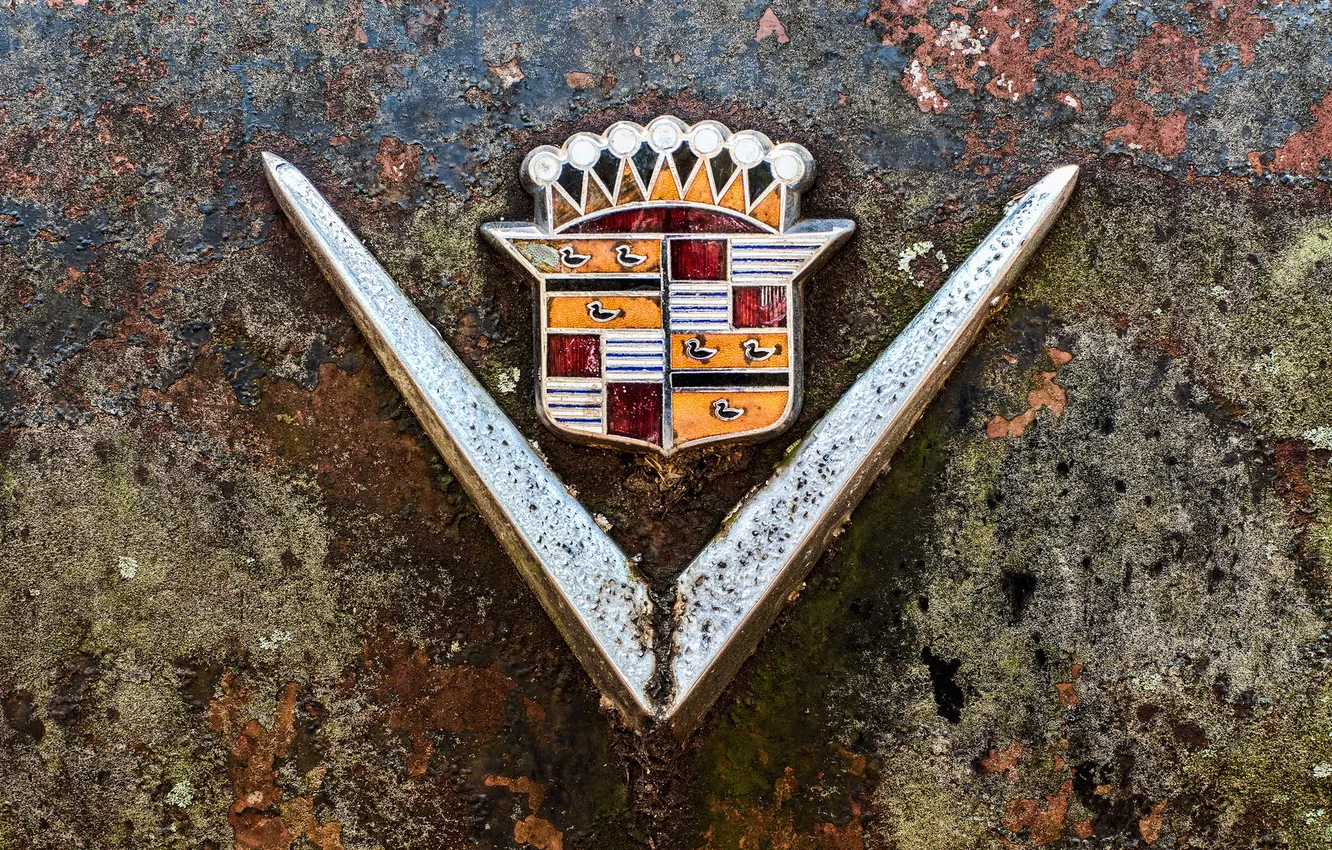 Photo wallpaper macro, background, sign, Cadillac