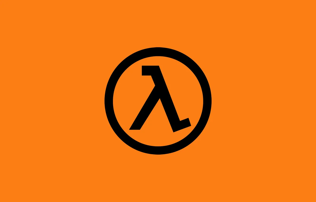 Photo wallpaper Orange, Half Life, Valve, Logo, 1998, Minimalism, Lambda