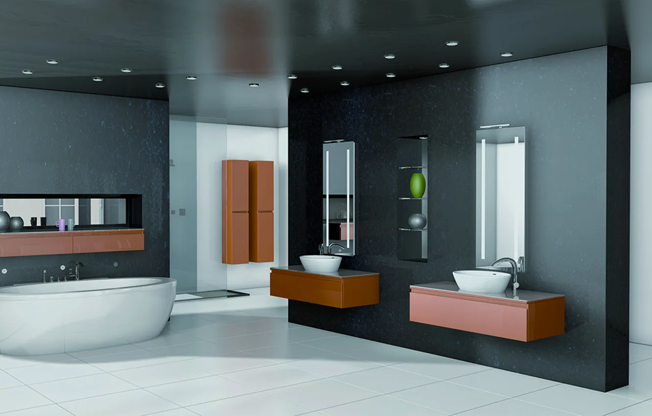 Photo wallpaper design, style, interior, luxury bathroom