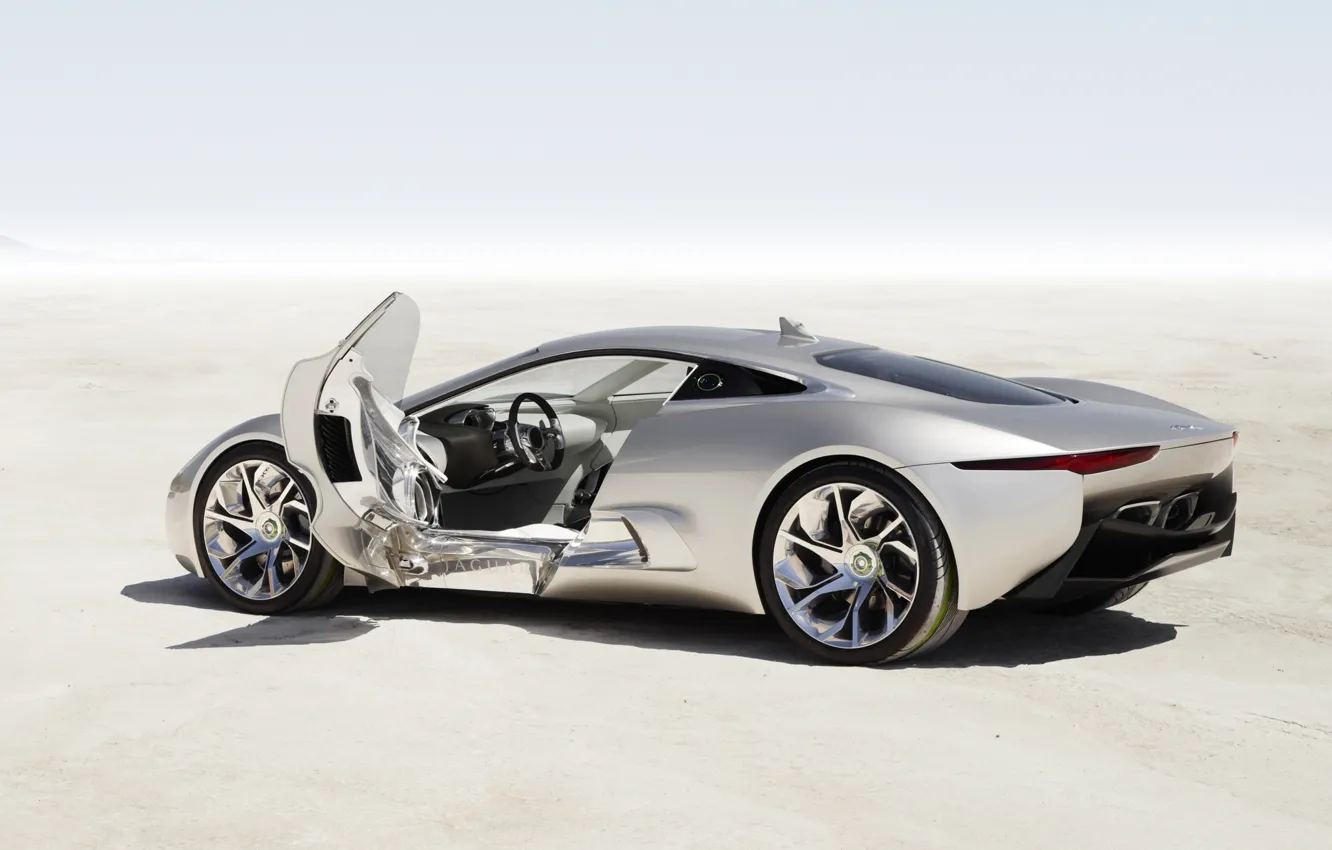 Photo wallpaper machine, Concept, Jaguar, the door, silver, C-X75