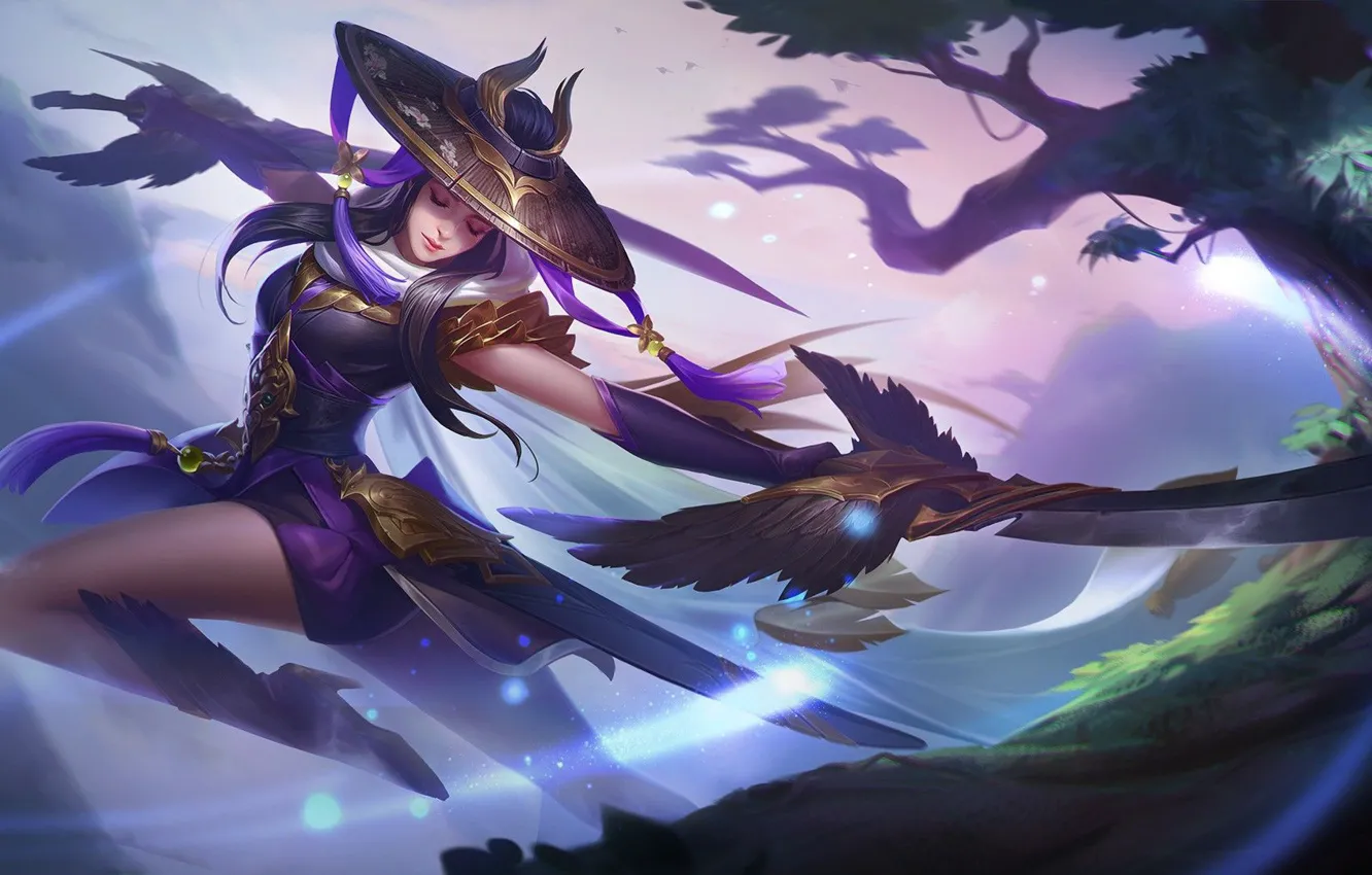 Photo wallpaper trees, weapons, the game, beauty, grace, Grace, game, trees