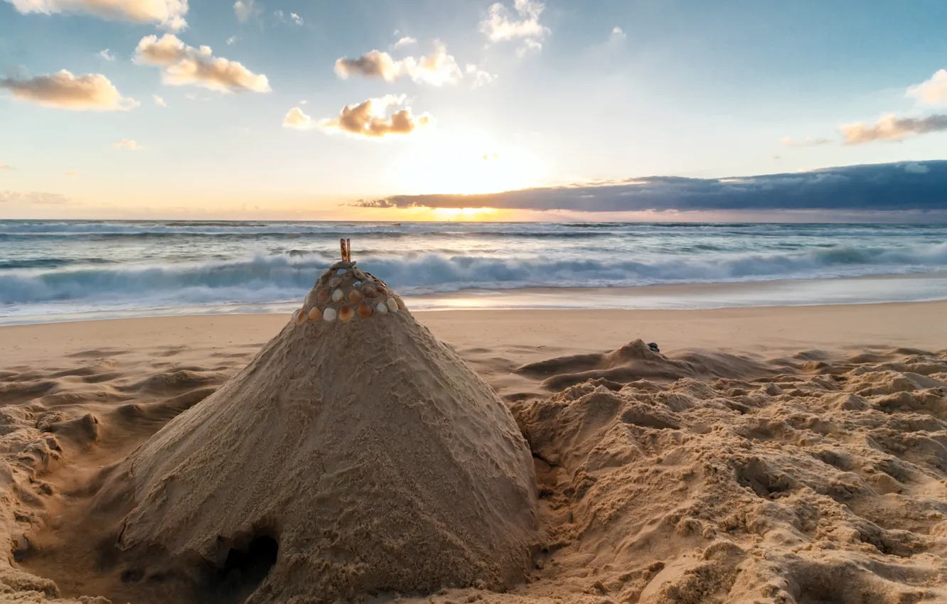 Wallpaper sea, castle, shore for mobile and desktop, section природа