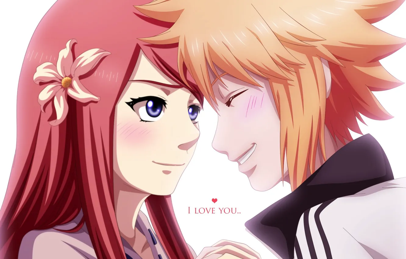 Photo wallpaper love, romance, two, Naruto, Naruto, Uzumaki Kushina, Minato, Namikaze