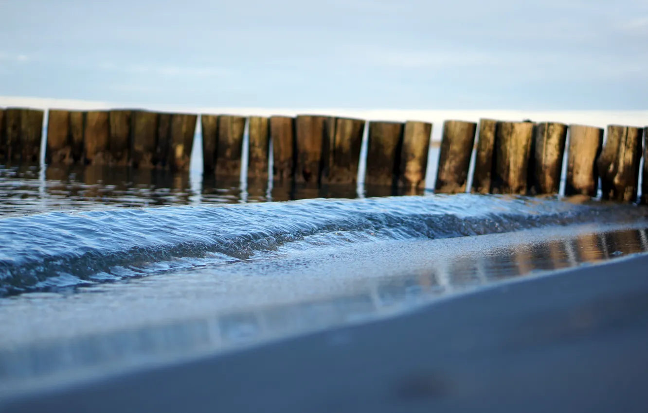 Photo wallpaper sand, wave, water, the ocean, shore